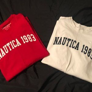 ❤️Men's Nautica Red and White Long Sleeved Shirts